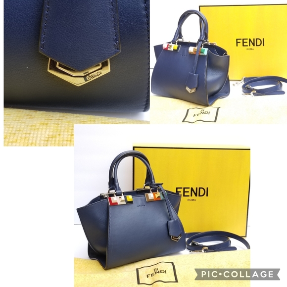 Fendi Petite 3Jours Studded Leather satchel handbag - Picture 12 of 16